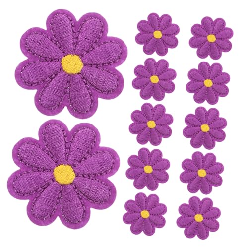 OSALADI 50 Stück Bügelflicken für Kleidung und Schuhe Bestickte Daisy Applikationen DIY Reparatur Patches Handgefertigte Stoffaufnäher Einfache Anwendung für Jeans und Hüte von OSALADI