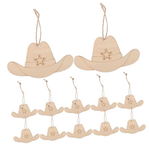 OSALADI 50 Stück Cowboy Hut Holzscheiben zum Bemalen Naturbelassene Holzanhänger für DIY Bastelprojekte Vielseitige Partydeko Nachhaltige Holzstücke für Western Weihnachtsdekoration OSALADI 50 Stück Cowboy Hut Holzscheiben zum Bemalen Naturbelassene Holzanhänger für DIY Bastelprojekte Vielseitige Partydeko Nachhaltige Holzstücke für Western Weihnachtsdekoration von OSALADI