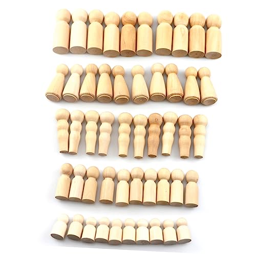 OSALADI 50 Stück DIY Holzfiguren zum Bemalen Kreative Holzpuppen Familie für Bastelprojekte und Heimdekoration Leichte Langlebige und Glatte Holzpuppen für Bastelarbeit von OSALADI