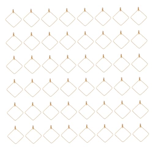 OSALADI 50 Stück Geometrische Ohrringe Anhänger Diy Schmuckzubehör für Frauen Rhombus Gold für Ketten Armbänder und Kreative Bastelprojekte von OSALADI