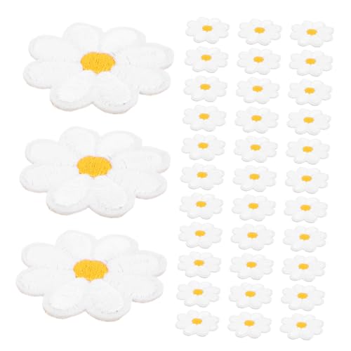 OSALADI 50 Stück Gestickte Stoff aufkleber gestickte Blumenflecken Blumenflecken süße Applikationen zum Aufnähen Blumennäher auf Patch Stickerei Applikation Jeansflecken von OSALADI