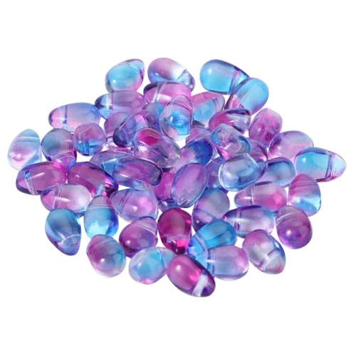 OSALADI 50 Stück Glasperlen Wasserfall Tropfen Anhänger für DIY Schmuckherstellung Große Bohrung Glatte Oberfläche Langlebiges Material Gemischte Blaue und Violette Farbverläufe Leicht von OSALADI