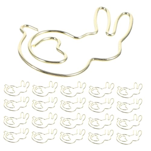 OSALADI 50 Stück Goldene Büroklammern Bunny Form Metall Papierklammern mit Sicherem Halt Dekorative Lesezeichen für Dokumente Journale Büro und Schule OSALADI 50 Stück Goldene Büroklammern Bunny Form Metall Papierklammern mit Sicherem Halt Dekorative Lesezeichen für Dokumente Journale Büro und Schule von OSALADI