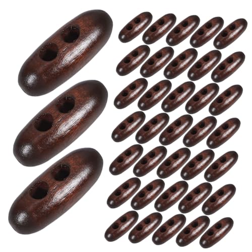 OSALADI 50 Stück Holz-knebelknöpfe Oval mit Löchern Stabile Holzknebelverschlüsse für Mäntel Pullover DIY Nähzubehör für Kleidung Accessoires und Dekorationen von OSALADI