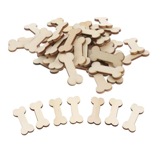 OSALADI 50 Stück Holzknochen Bastelset Hundeknochenverzierungen Aus Holz Holzperlenornamente Hund Holzausschnitte Hundehandwerk Dekorativer Ausschnitt Holzperlen Basteln Buchsbaum von OSALADI