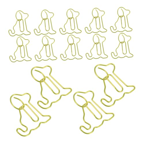 OSALADI 50 Stück Hunde-büroklammer Hund Büroklammern Tierische Büroklammern Süße Papierklammern Lustige Lesezeichen Tier-lesezeichen-clips Neuartige Büroklammern Metall Yellow von OSALADI