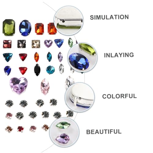 OSALADI 50 Stück Kristall Claw Strasssteine Bunte Wasserdrop Nähen Strass mit Silberner Flacher Basis für Diy Kleidung und Accessoires Gemischte Farben von OSALADI