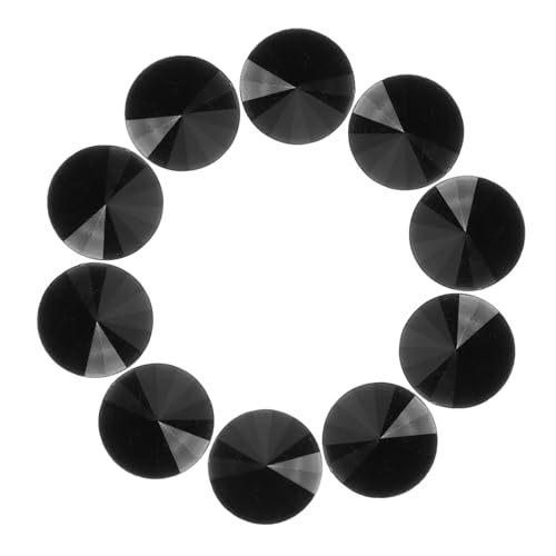 OSALADI 50 Stück Kristallpulloverknöpfe schwarze Knöpfe zum Basteln Kristallknopf Flatback Kristallknöpfe für Bekleidung Flatback -Strasssteine Acryl Black von OSALADI