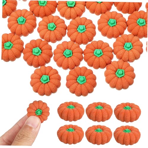 OSALADI 50 Stück Kürbis Radiergummis Für Kinderpartys Schulen Süße Kleine Klassenzimmer Schüler Farbige Sortierte Belohnungen Winzige Verkaufsautomaten Für Halloween Herbst Mini von OSALADI