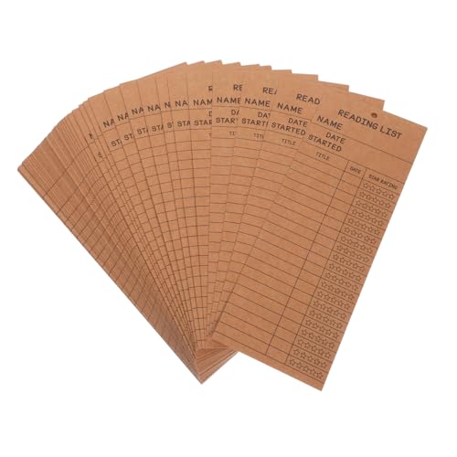 OSALADI 50 Stück Leselisten Buchzeichen aus Kraftpapier mit Loch Kompakte Bibliothekskarten zum Lesen und Notieren Praktische Lesezeichen für Buchliebhaber und Bibliothekare OSALADI 50 Stück Leselisten Buchzeichen aus Kraftpapier mit Loch Kompakte Bibliothekskarten zum Lesen und Notieren Praktische Lesezeichen für Buchliebhaber und Bibliothekare von OSALADI