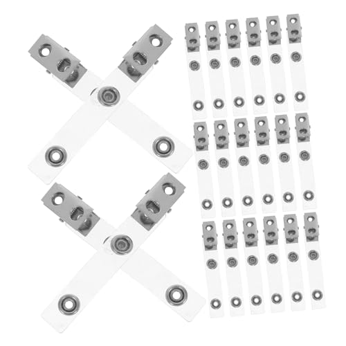 OSALADI 50 Stück Metallbadge Clips mit Transparenten PVC Bändern Doppel Loch Design für Id Karten und Namensschilder für Büro Schule und Veranstaltungen von OSALADI