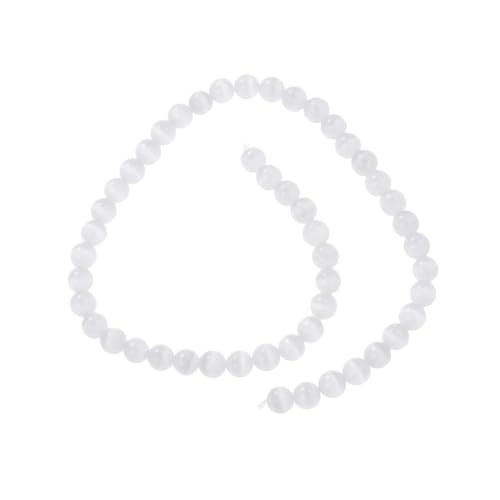 OSALADI 50 Stück Natürliche Katzenaugen Edelsteinperlen Rund Perlen Armband DIY Schmuckherstellung Unisex Accessoire Weiß Halbedelstein OSALADI 50 Stück Natürliche Katzenaugen Edelsteinperlen Rund Perlen Armband DIY Schmuckherstellung Unisex Accessoire Weiß Halbedelstein von OSALADI