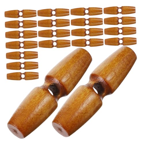OSALADI 50 Stück Olivenförmige Holzknöpfe Vintage Knebelknöpfe für Jacken Strickjacken und Mäntel Robuste Nähknöpfe für Kleidung und Diy-dekoration von OSALADI