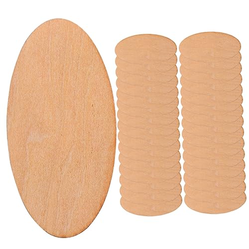 OSALADI 50 Stück Ovale Holzspäne Dekorationen Holzdekor Dekorativ Scheiben Led Ovales Etikett Herstellung Basteln Leerzeichen Rohlinge Für Projekte Ovale Verzierung Holzspäne Für Diy von OSALADI