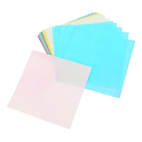 OSALADI 50 Stück Schillerndes Faltpapier Quadratisch Farben Irisierendes Bastelpapier für DIY Handarbeiten Origami Papierkranich Farbenfrohe Bastelbögen von OSALADI