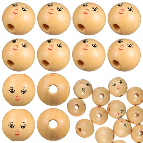 OSALADI 50 Stück Smile Holzperlen Runde Holzperlen mit Löchern für DIY Bastelprojekte Süßes Design Einfach zu Verwenden Robustem Holz für Schmuck und Dekorationen OSALADI 50 Stück Smile Holzperlen Runde Holzperlen mit Löchern für DIY Bastelprojekte Süßes Design Einfach zu Verwenden Robustem Holz für Schmuck und Dekorationen von OSALADI
