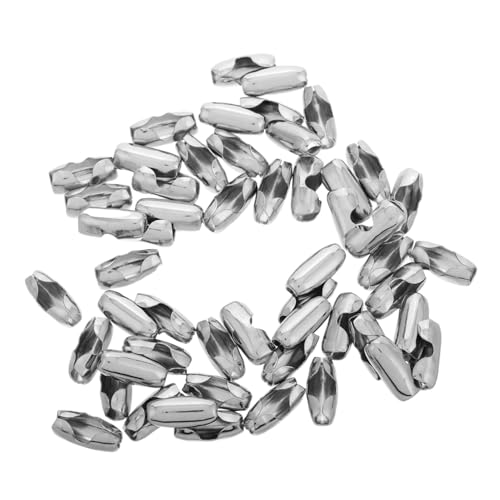 OSALADI 50 Stück Teiliges Edelstahl Beaded Ball Chain Connector Dualseitige Kettenverschlüsse zum Einfachen Befestigen und Abnehmen für Schmuckherstellung Halsketten Armbänder und DIY von OSALADI