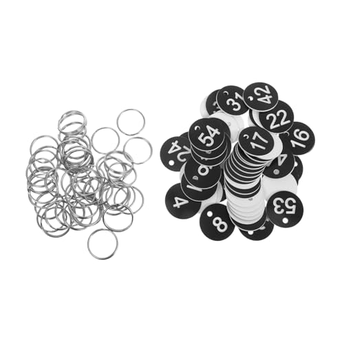 OSALADI 50 Stück Teiliges Nummeriertes Schlüsselanhänger Robustem Kunststoff mit Metallring Nummerierte Runde Etiketten für Gepäck Koffer Air Travel Baggage Tag für Büro Hotel und Zuhause OSALADI 50 Stück Teiliges Nummeriertes Schlüsselanhänger Robustem Kunststoff mit Metallring Nummerierte Runde Etiketten für Gepäck Koffer Air Travel Baggage Tag für Büro Hotel und Zuhause von OSALADI