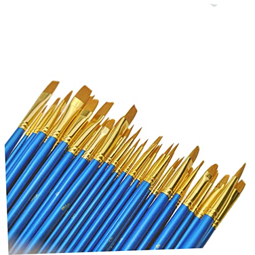 OSALADI 50 Stück Teiliges Set Farbige Malpinsel Ölfarbe Aquarell Flache Pinsel für Studenten und Künstler Leicht und Tragbar für Verschiedene Maltechniken Perlblau von OSALADI