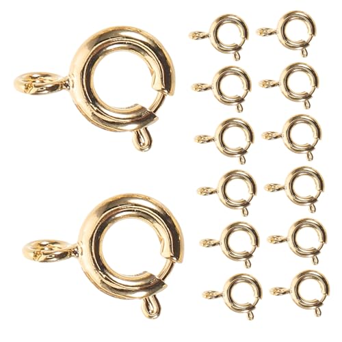 OSALADI 50 Stück Veredelungsverbindungsverschlussknopf Halskette Armband Schmuck Klappringverschlüsse Für Schmuck Edelstahlverschluss Edelstahl Karabinerverschluss Federverschlüsse Kupfer von OSALADI