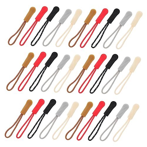 OSALADI 50 Stück Zipper Pulls für Taschen Abnehmbare Rutschfeste Reißverschlussanhänger Schwarz Rot Braun und Beige als Ersatz für Beschädigte Zipper bei Handtaschen Rucksäcken und Koffern von OSALADI