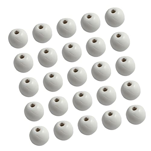 OSALADI 500 Stück Holzperlen Runde Bastelperlen für DIY Schmuck Kreative Bastelarbeiten und Wohnaccessoires Weiß Loch von OSALADI
