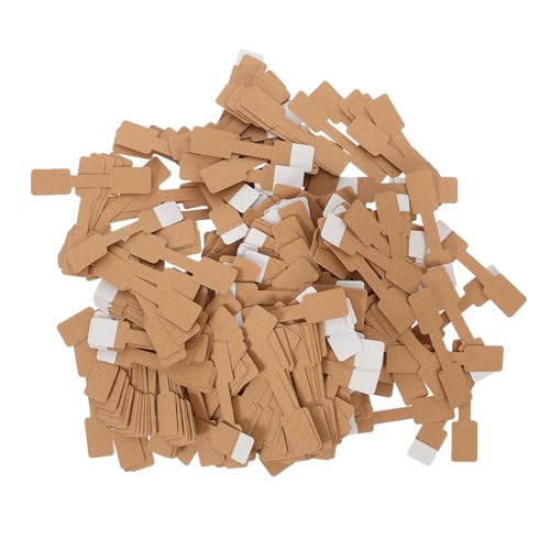 OSALADI 500 Stück beschreibbares Etikettenetikett Preisschilder für Schmuck klebrige dekorative Etiketten Schmuck Aufkleber Schmuck Tags Schmuckzubehör leeres Etikett Kraftpapier Hellbraun von OSALADI