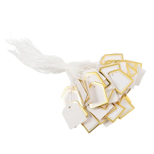 OSALADI 500 Stück leeres Etikett zum Aufhängen Fan-Shop Anzeige Einzelhandel schreibbar Weiß Handgeschriebene Tags DIY Preisschilder Ohrringkarten Preisschilder für Schmuck Papier Golden OSALADI 500 Stück leeres Etikett zum Aufhängen Fan-Shop Anzeige Einzelhandel schreibbar Weiß Handgeschriebene Tags DIY Preisschilder Ohrringkarten Preisschilder für Schmuck Papier Golden von OSALADI