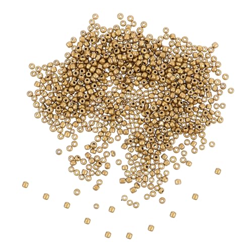 OSALADI 5000 Stück Teiliges DIY Goldene Glasperlen Kleine Samenperlen für Schmuckherstellung Kreuzstich Basteln Armbänder Halsketten Kreative Handarbeiten von OSALADI