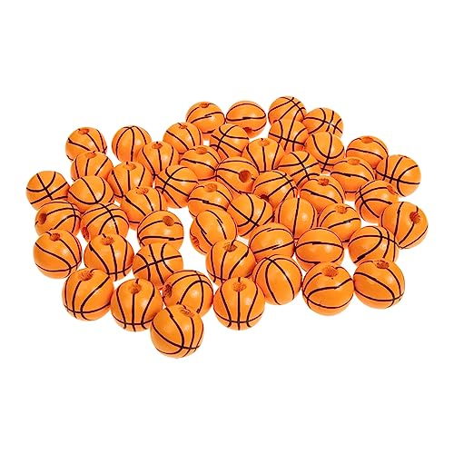 OSALADI 50Stücke DIY Holzperlen Basketball Serie Druckperlen für Schmuck und Bastelprojekte für Kreative Handarbeiten und von OSALADI