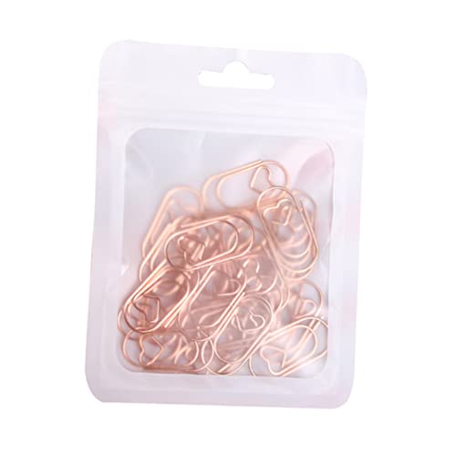 OSALADI 50Stücke Herzförmige Papierclips Roségold Kreative Büroklammern für Fotos Dateien und Notizen Langlebig und Attraktiv für Ordentliche Schreibtischorganisation von OSALADI
