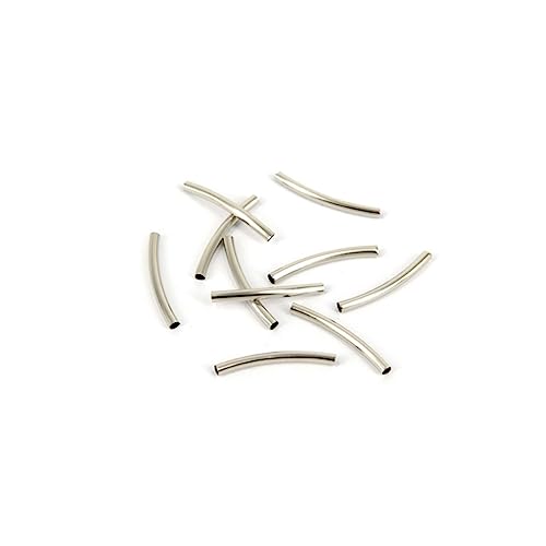 OSALADI 50Stücke Silberbeschichtete Glatte Bogenröhren Spacer Perlen Lose Metallperlen für Schmuckherstellung Zubehör DIY Charms Anhänger OSALADI 50Stücke Silberbeschichtete Glatte Bogenröhren Spacer Perlen Lose Metallperlen für Schmuckherstellung Zubehör DIY Charms Anhänger von OSALADI