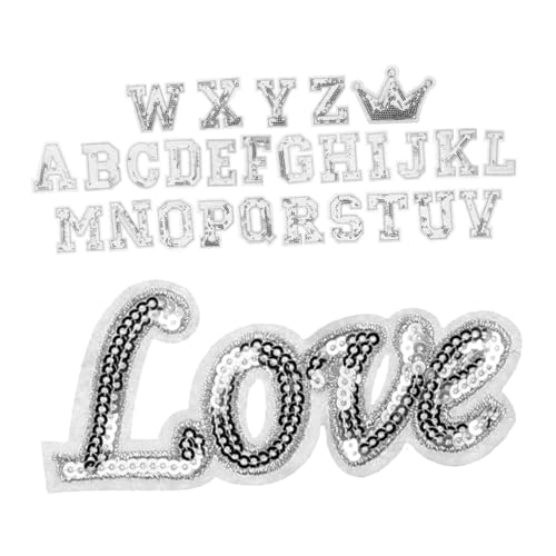 OSALADI 56 Stück Aufnäher Mit Buchstabenstickerei Stickflicken Aufbügeln Hutflicken Zum Aufbügeln Tiere Gestickte Aufnäher Braut-patches Kleine Flicken Zum Aufbügeln Pailletten Silver OSALADI 56 Stück Aufnäher Mit Buchstabenstickerei Stickflicken Aufbügeln Hutflicken Zum Aufbügeln Tiere Gestickte Aufnäher Braut-patches Kleine Flicken Zum Aufbügeln Pailletten Silver von OSALADI