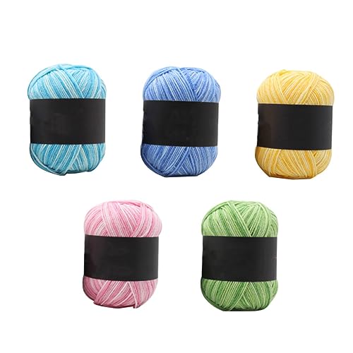 OSALADI 5Rollen Gradient Baumwollgarn Weiches Strickgarn Gelb Grün Wasserblau für Babydecken und Projekte OSALADI 5Rollen Gradient Baumwollgarn Weiches Strickgarn Gelb Grün Wasserblau für Babydecken und Projekte von OSALADI