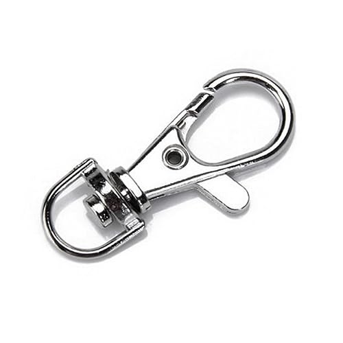 OSALADI 5Stücke Großer Metall Schwenk Lobster Verschluss Schlüsselanhänger Set Silber für Armbandbau Lederbänder und Bastelprojekte Schlüsselringverschluss von OSALADI