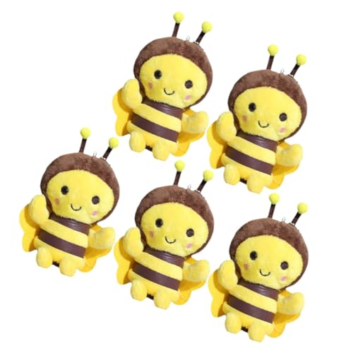 OSALADI 5Stücke Niedliche Bienen Plüsch Schlüsselanhänger Bezaubernde Cartoon Anhänger Für Taschen Weiche Gefüllte Anhänger Für Einfach Aufzuhängen von OSALADI