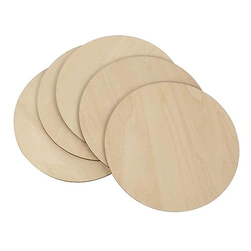 OSALADI 5Stücke Unfertige Runde Holzscheiben Leere Holzplatten für DIY Bastelprojekte Glatte Oberfläche zum Malen und Gestalten für Dekorationen und Handwerk von OSALADI