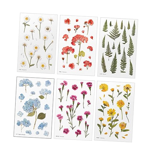 OSALADI 6 Blätter Kreative Scrapbook Aufkleber Selbstklebende Dekorative Blumen Sticker für Journaling und DIY Projekte Zufällige Farben Zufällige Farbe Zufällige Farbe von OSALADI