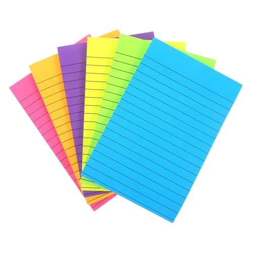OSALADI 6 Fluoreszierende Haftnotizen Form tragbar Bücher klebrig Erwachsene selbstklebende Notizblöcke Büro-Notizblöcke Klebe-Power-Notizblöcke farbige Karteikarten Papier von OSALADI