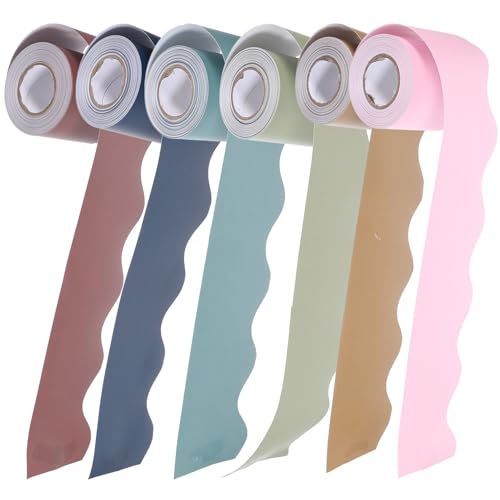 OSALADI 6 Rollen Boho Bunte Bulletin Board Randpapier Dekorative Bordüren für Klassenzimmer Büro Diy Projekte für Pinnwände und Tafeln Zufällige Farbe von OSALADI