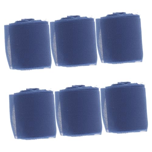 OSALADI 6 Rollen Breites Chiffon Geschenkband mit Fransen Satinbänder in Blau Kunstvoll Handgerissene Stoffbänder für Brautduschen Hochzeiten Blumensträuße und DIY Dekoration OSALADI 6 Rollen Breites Chiffon Geschenkband mit Fransen Satinbänder in Blau Kunstvoll Handgerissene Stoffbänder für Brautduschen Hochzeiten Blumensträuße und DIY Dekoration von OSALADI