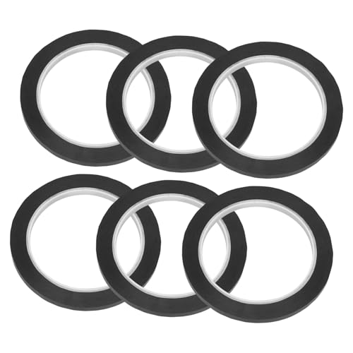 OSALADI 6 Rollen Flamm hemmendes Isolierband Gitter Whiteboard-Klebeband im Klassenzimmer klebrig Farbe trocken abwischbares Tafelband Positionsbänder das Haustier Black von OSALADI