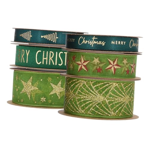 OSALADI 6 Rollen Grüne Drahtband mit Folienprägung Weihnachtliche Dekobänder für Kränze Geschenkverpackung Haarschleifen Blumenarrangements Festliche Weiche Leichte DIY Bänder OSALADI 6 Rollen Grüne Drahtband mit Folienprägung Weihnachtliche Dekobänder für Kränze Geschenkverpackung Haarschleifen Blumenarrangements Festliche Weiche Leichte DIY Bänder von OSALADI