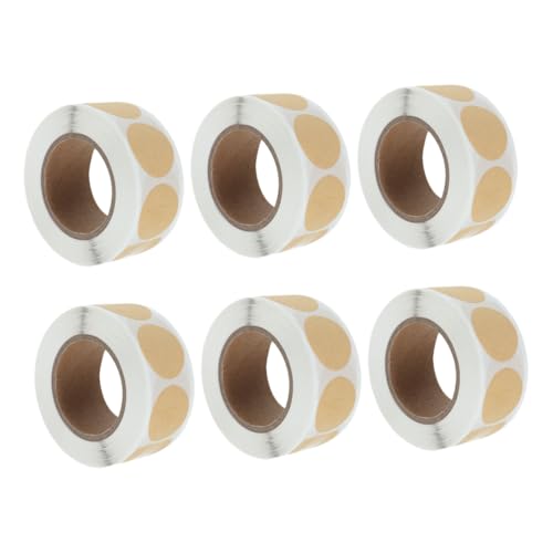 OSALADI 6 Rollen Kraftpapier Aufkleber Rund Selbstklebend Langlebig pro DIY Geschenkverpackung Etiketten für Party Deko Basteln und Beschriften OSALADI 6 Rollen Kraftpapier Aufkleber Rund Selbstklebend Langlebig pro DIY Geschenkverpackung Etiketten für Party Deko Basteln und Beschriften von OSALADI