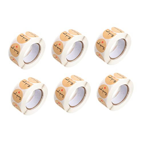OSALADI 6 Rollen Kraftpapier Aufkleber Selbstklebende Verpackungs und Snackbeutel Versiegelungssticker pro Praktische Dichtetiketten für und Versandtaschen von OSALADI