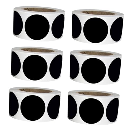 OSALADI 6 Rollen Schwarze Runde PVC Aufkleber Selbstklebende Wasserfeste Schreibetiketten für Lagerbehälter Küche Büro Ablösbare Beschreibbare Inventar Kleber für Organisation und OSALADI 6 Rollen Schwarze Runde PVC Aufkleber Selbstklebende Wasserfeste Schreibetiketten für Lagerbehälter Küche Büro Ablösbare Beschreibbare Inventar Kleber für Organisation und von OSALADI