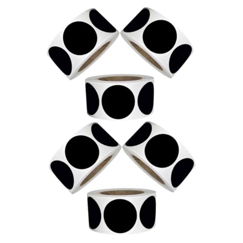 OSALADI 6 Rollen Schwarze Runde PVC Klebeetiketten mit Selbstklebenden Beschreibbaren Markierungsaufklebern Wiederablösbar für Büro und Klassenzimmerorganisation OSALADI 6 Rollen Schwarze Runde PVC Klebeetiketten mit Selbstklebenden Beschreibbaren Markierungsaufklebern Wiederablösbar für Büro und Klassenzimmerorganisation von OSALADI