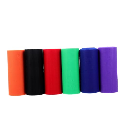 OSALADI 6 Rollen Tüllstoff Yards Mittlere Festigkeit Farbiger Tüll Stoff für Geschenkverpackung DIY Bastelbedarf in Orange Rot Blau Grün Schwarz OSALADI 6 Rollen Tüllstoff Yards Mittlere Festigkeit Farbiger Tüll Stoff für Geschenkverpackung DIY Bastelbedarf in Orange Rot Blau Grün Schwarz von OSALADI
