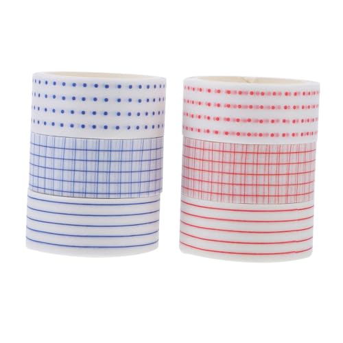 OSALADI 6 Rollen Washi Tape Dekoratives Klebeband Eisblau und Cranberry für Scrapbooking Journaling Diy Projekte Vielseitig Einsetzbar zur Raumdekoration für Kreative Bastelarbeiten von OSALADI
