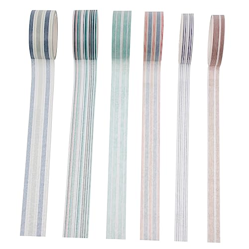 OSALADI 6 Rollen Washi Tape Dekoratives Klebeband mit Streifenmuster für Scrapbooking Journals und Diy Bastelprojekte Langlebig und Rückstandsfrei Vielseitig Einsetzbar für Dekorationen OSALADI 6 Rollen Washi Tape Dekoratives Klebeband mit Streifenmuster für Scrapbooking Journals und Diy Bastelprojekte Langlebig und Rückstandsfrei Vielseitig Einsetzbar für Dekorationen von OSALADI